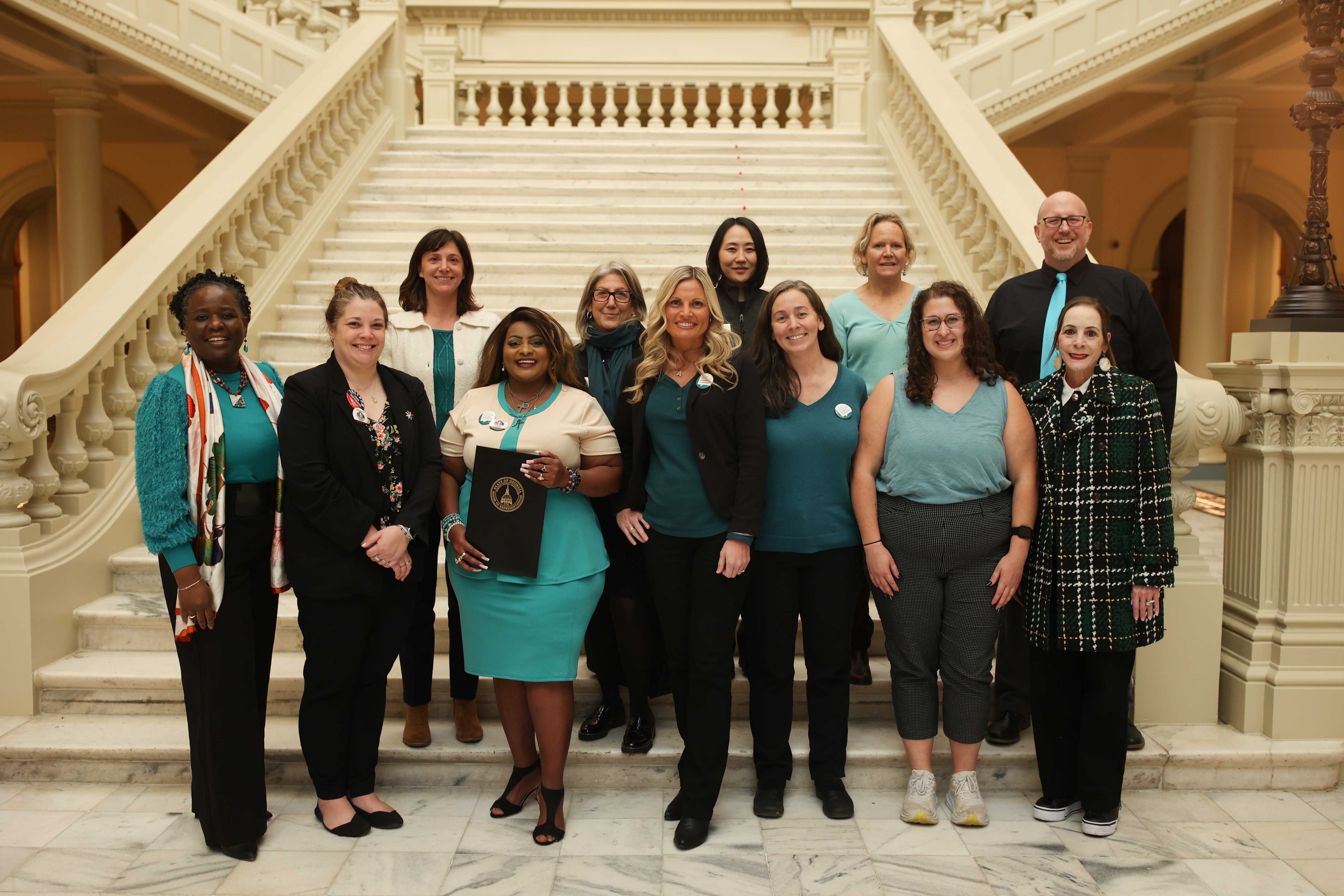 HPV Cancer Free GA members and tri-chairs at the 8th annual Cervical Cancer Awareness Day at the Georgia State Capitol